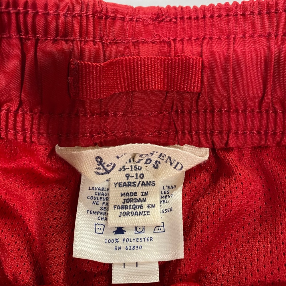 Lands’ End swimming trunk in red color. Boys